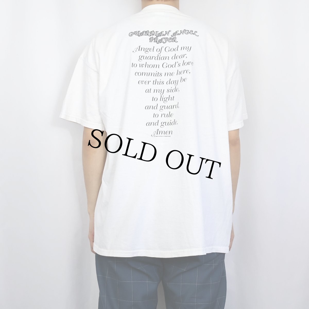 画像4: 90's USA製 Got An Angel Watchin' Over Me 天使プリントTシャツ XL (4)