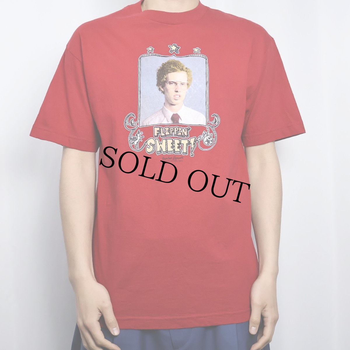 画像2: 2000's Napoleon Dynamite "FLIPPIN SWEET !" コメディ映画プリントTシャツ M (2)