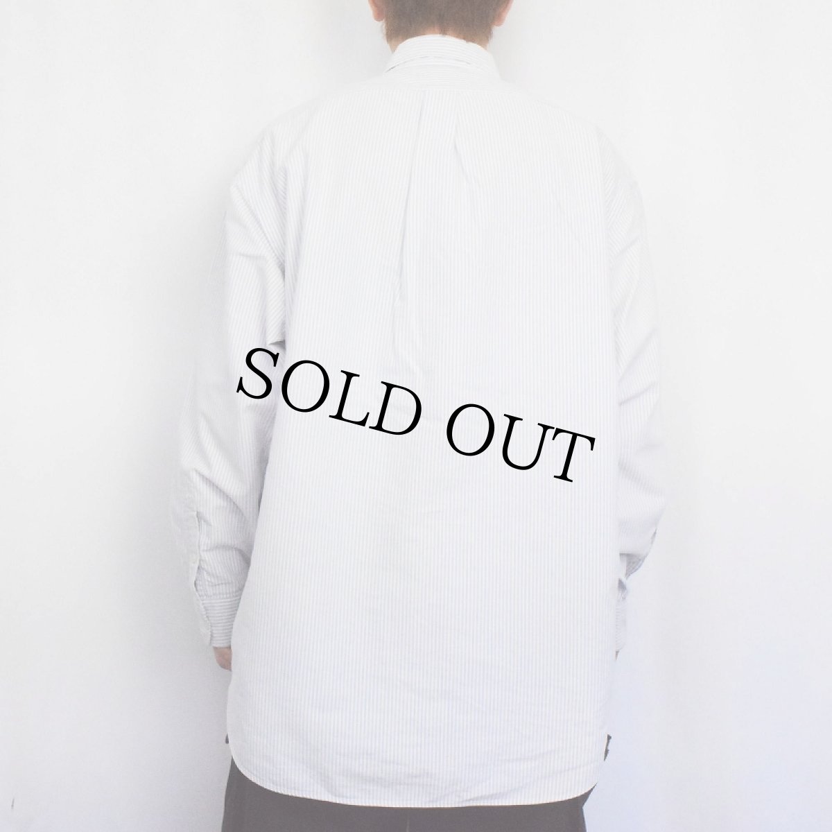 画像3: Ralph Lauren "BIG SHIRT" ストライプ柄 ロゴ刺繍 コットンボタンダウンシャツ L (3)