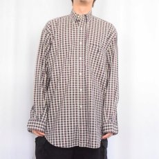 画像2: Ralph Lauren "BIG SHIRT" チェック柄 ロゴ刺繍 コットンボタンダウンシャツ M (2)