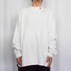 画像2: 90〜2000's NIKE USA製 ロゴ刺繍 モックネックロンT XL (2)