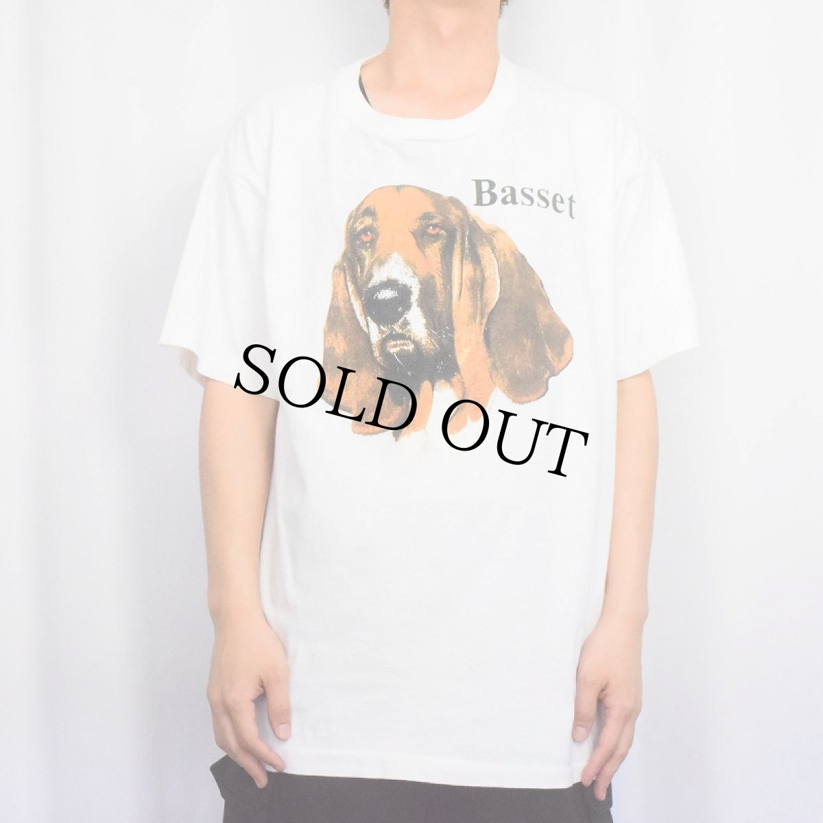 画像2: 90's USA製 "Basset" 犬プリントTシャツ XL (2)