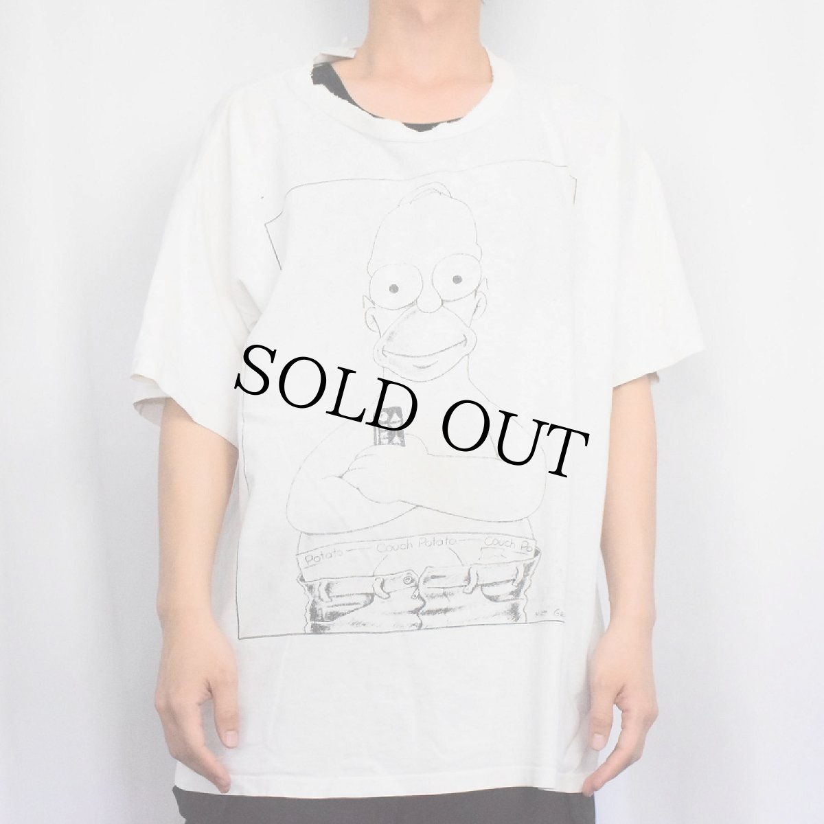 画像3: 90's THE SIMPSONS "Couch Potato" USA製 Calvin KleinパロディTシャツ XL (3)