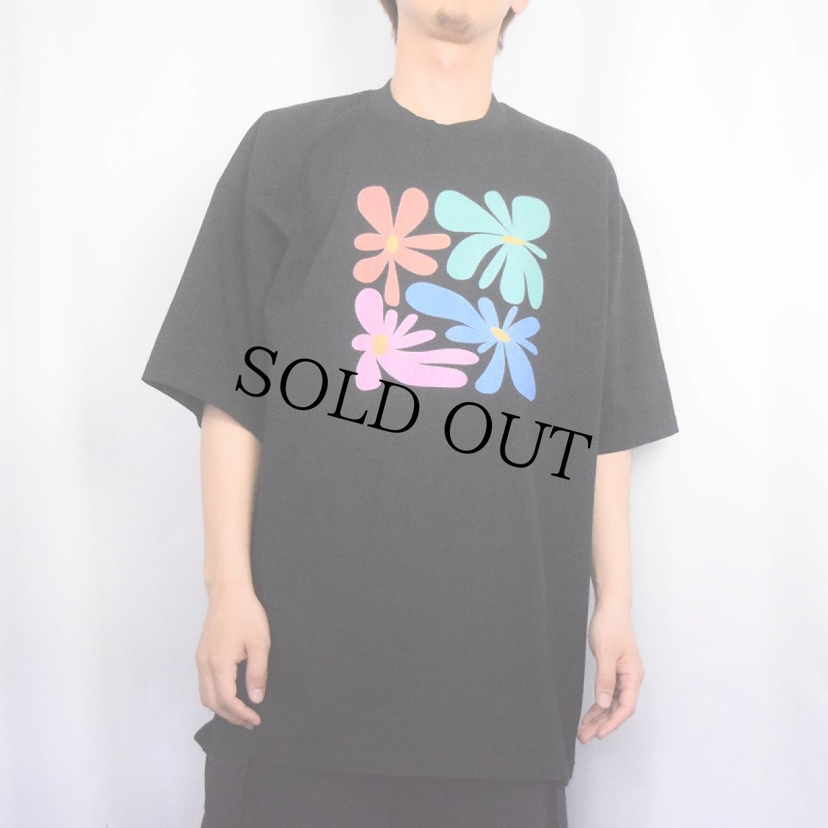 画像2: フラワープリントTシャツ BLACK 2XL (2)