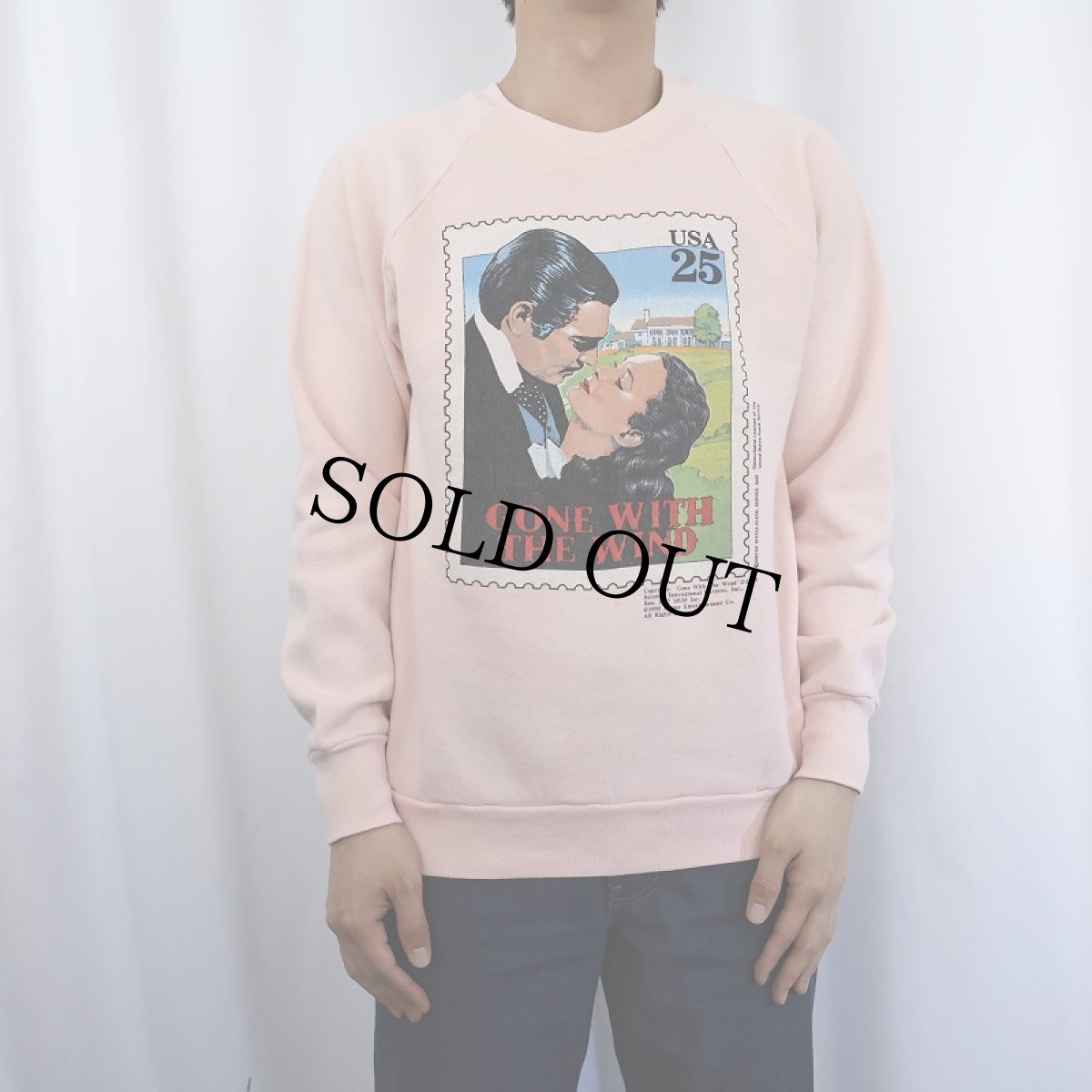 画像2: 90's GONE WITH THE WIND USA製 映画プリントラグランスウェット L (2)