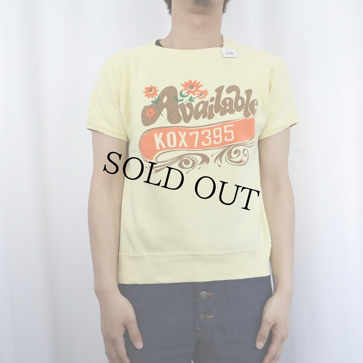 画像2: 【SALE】 60's〜 "Available KOX 7395" 染み込みプリント 半袖ラグランスウェット (2)