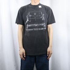 画像2: 90's BASH-BRAND 車プリントTシャツ BLACK L (2)