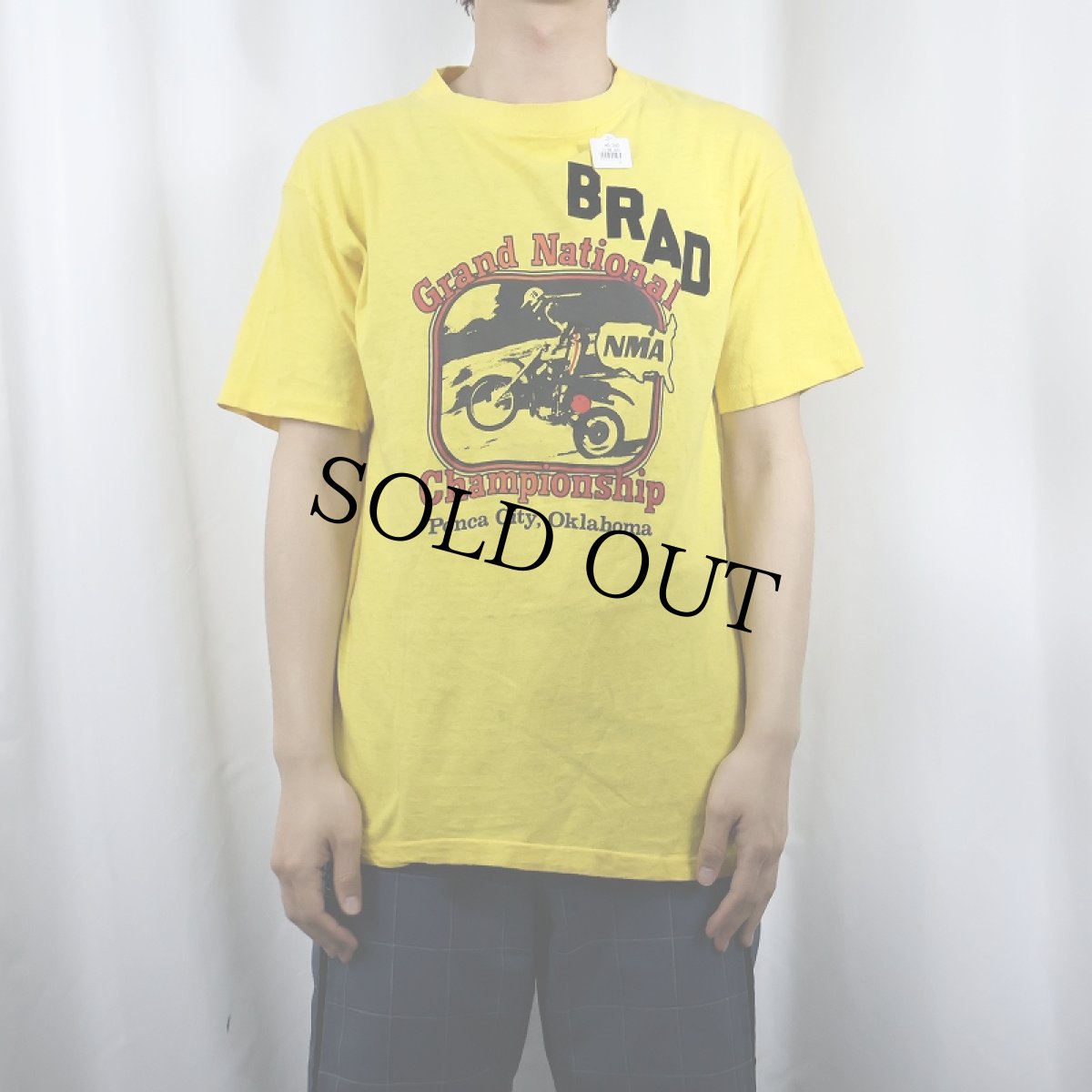 画像3: 70〜80's westwood USA製 "Grand National Championship" フロッキープリントTシャツ L (3)