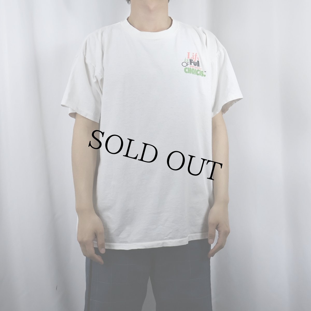 画像3: 90's USA製 "Life is Full Of Important Choices" アルコール飲料プリントTシャツ XL (3)