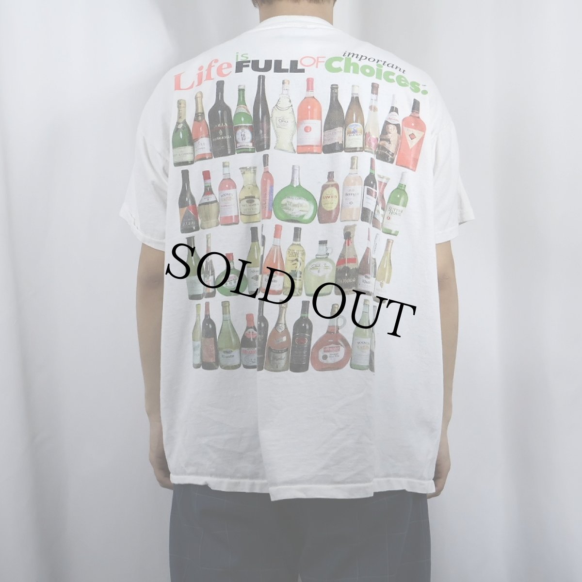 画像4: 90's USA製 "Life is Full Of Important Choices" アルコール飲料プリントTシャツ XL (4)