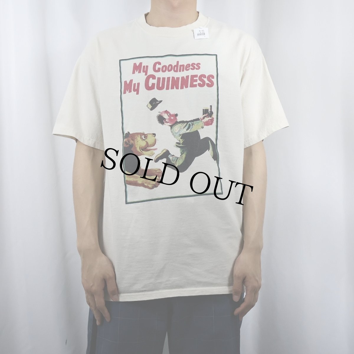 画像2: GUINNESS BEER "My Coodness My GUINESS" ビールメーカープリントTシャツ L (2)