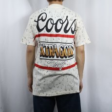 画像3: 90's Coors Beer USA製 "EXTRA GOLD" ビールメーカー 大判プリントTシャツ L (3)