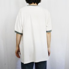 画像3: 90's STUSSY USA製 ロゴプリントリンガーTシャツ L (3)