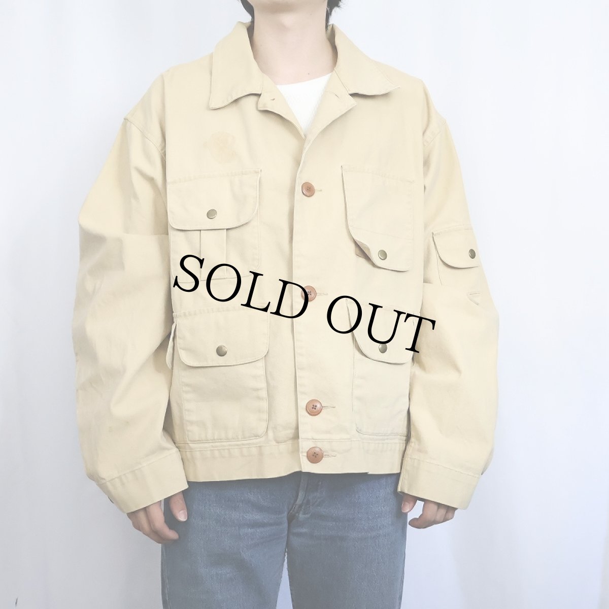 画像3: 90's POLO Ralph Lauren コットンダックフィッシングジャケット XL (3)