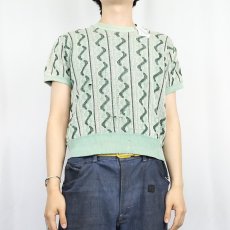 画像2: 50〜60's 総柄 半袖 ジャガードニットセーター  (2)