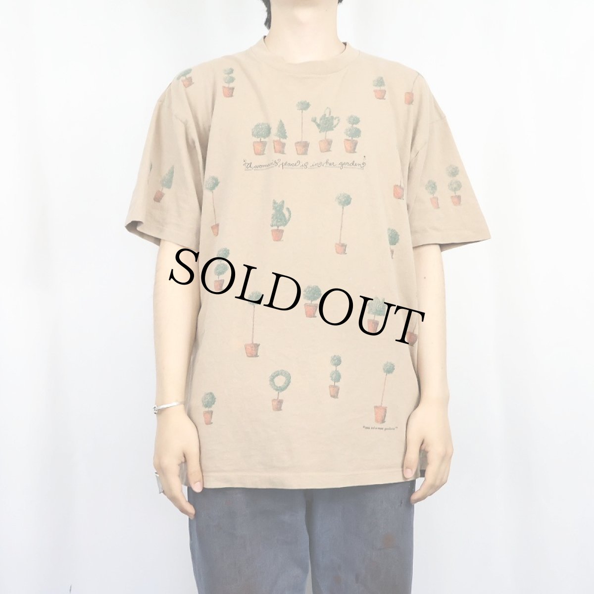 画像2: 90's rel-e-vant products USA製 植木プリントTシャツ XL (2)