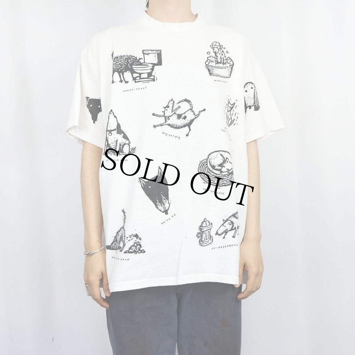 画像3: 90's Studio Roja USA製 犬プリントTシャツ XL (3)