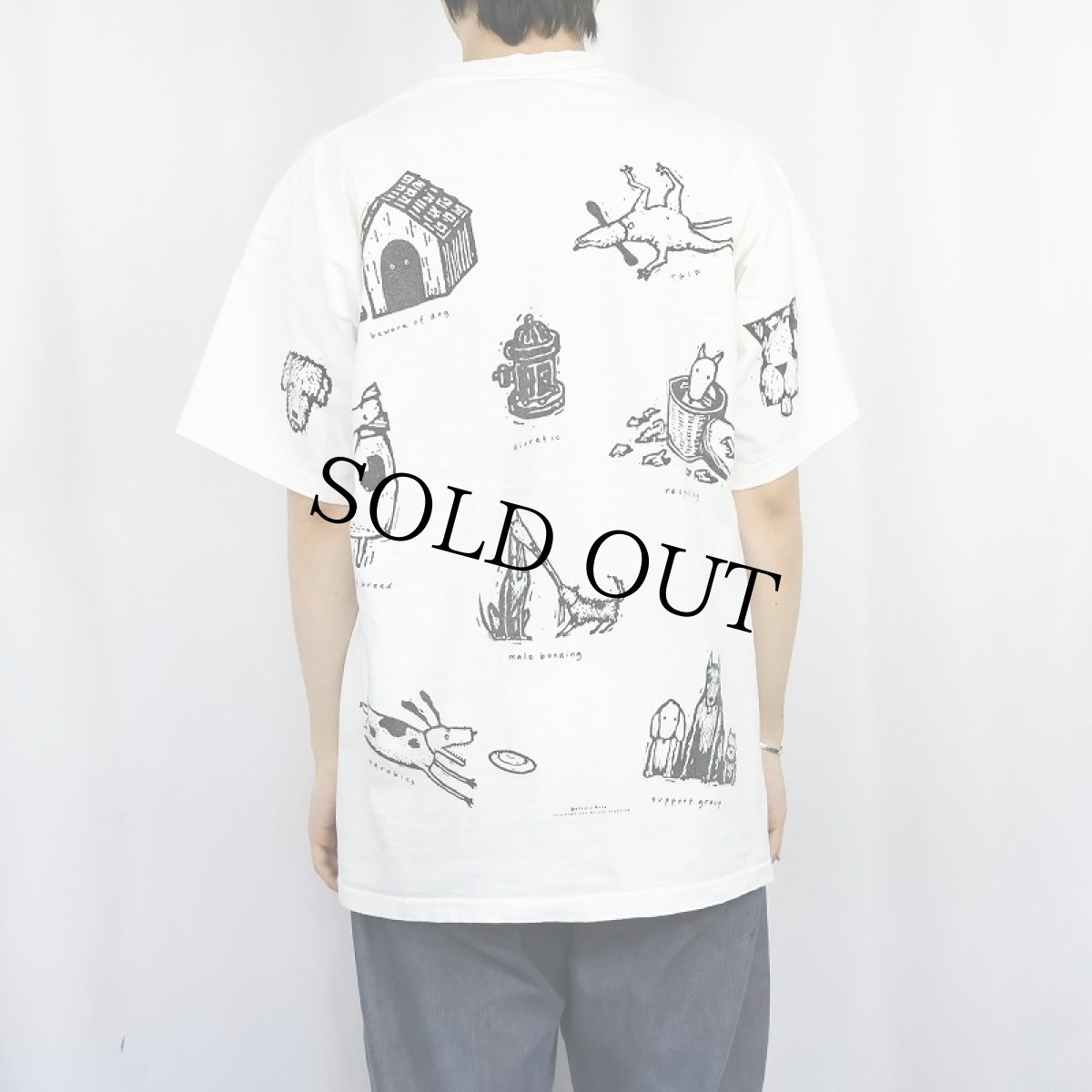 画像4: 90's Studio Roja USA製 犬プリントTシャツ XL (4)