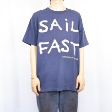 画像3: 90's GRAVITY GRAPHICS USA製 "SAIL FAST LIVE SLOW" プリントTシャツ NAVY L (3)