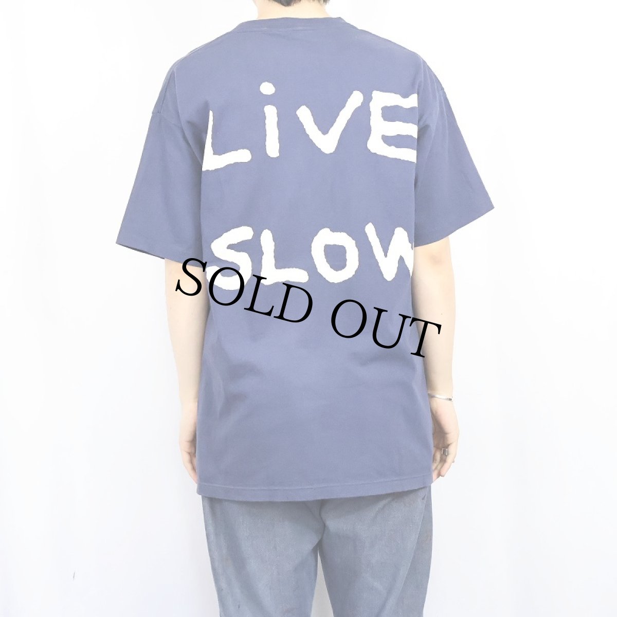 画像4: 90's GRAVITY GRAPHICS USA製 "SAIL FAST LIVE SLOW" プリントTシャツ NAVY L (4)