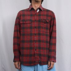 画像2: GAP オンブレーチェック柄 ヘビーネルシャツ S (2)