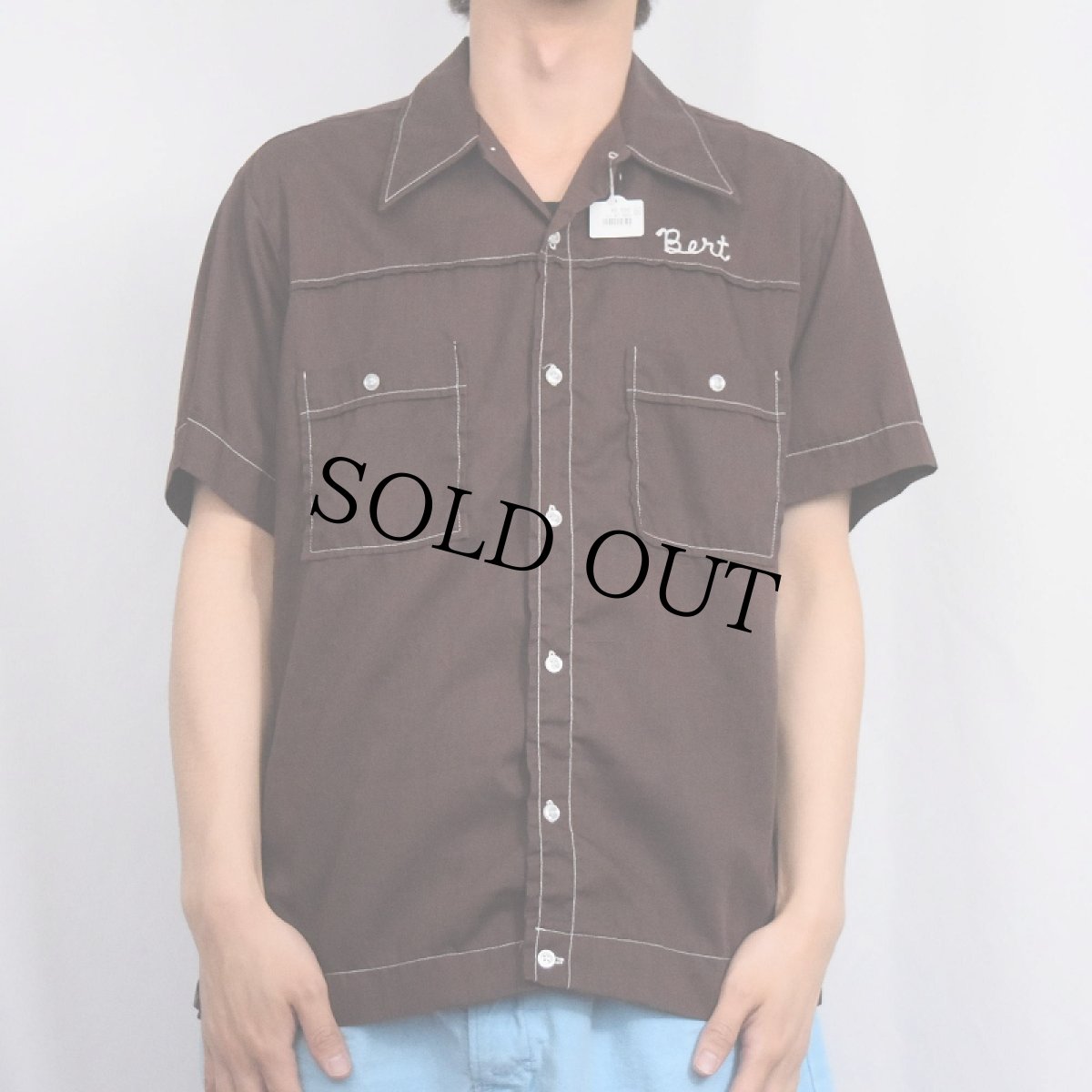 画像3: 70's Hilton USA製 チェーン刺繍 ボーリングシャツ 15-M-15 1/2 (3)