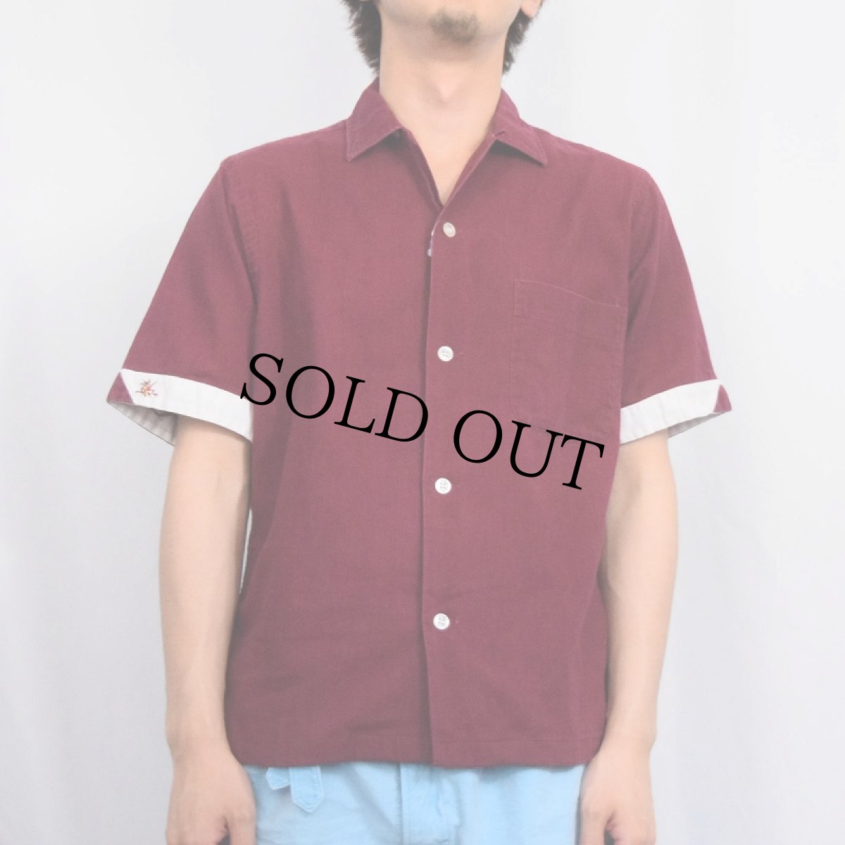 画像2: 60's Enro コットンオープンカラーシャツ M (2)