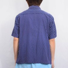画像3: 70's Enro ドット柄 コットン×レーヨン シャツ L (3)