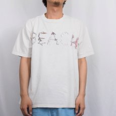 画像2: 90's MAZE USA製 "BEACH" 貝殻 プリントTシャツ L (2)