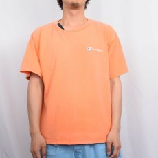 画像2: 80〜90's Champion USA製 青刺繍タグ 後期 ロゴプリントTシャツ L (2)