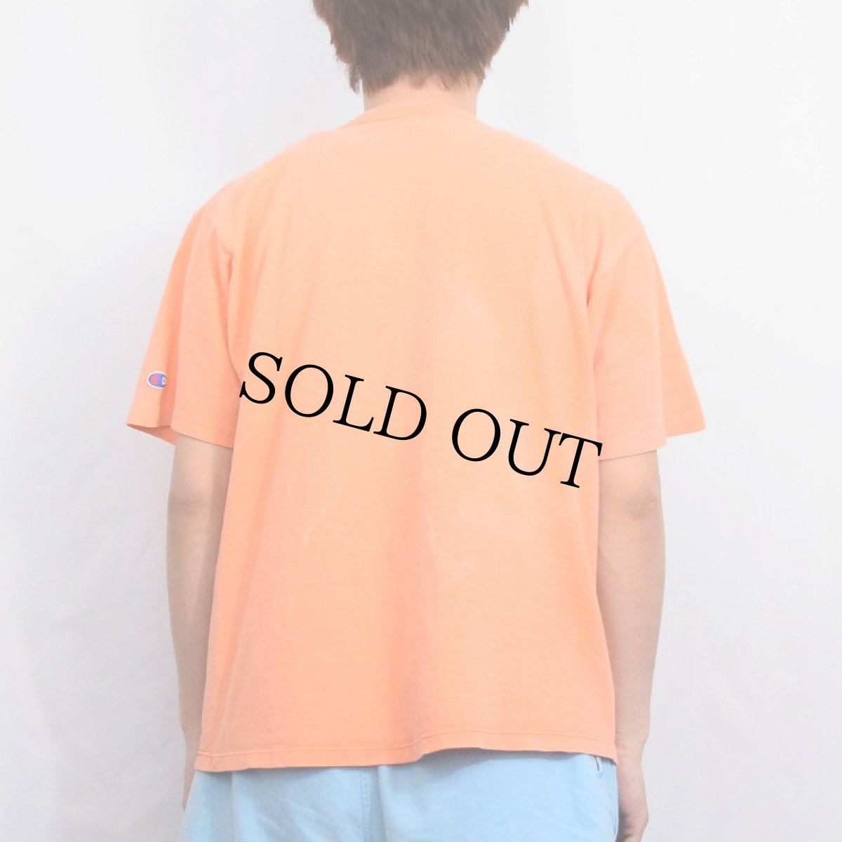 画像3: 80〜90's Champion USA製 青刺繍タグ 後期 ロゴプリントTシャツ L (3)