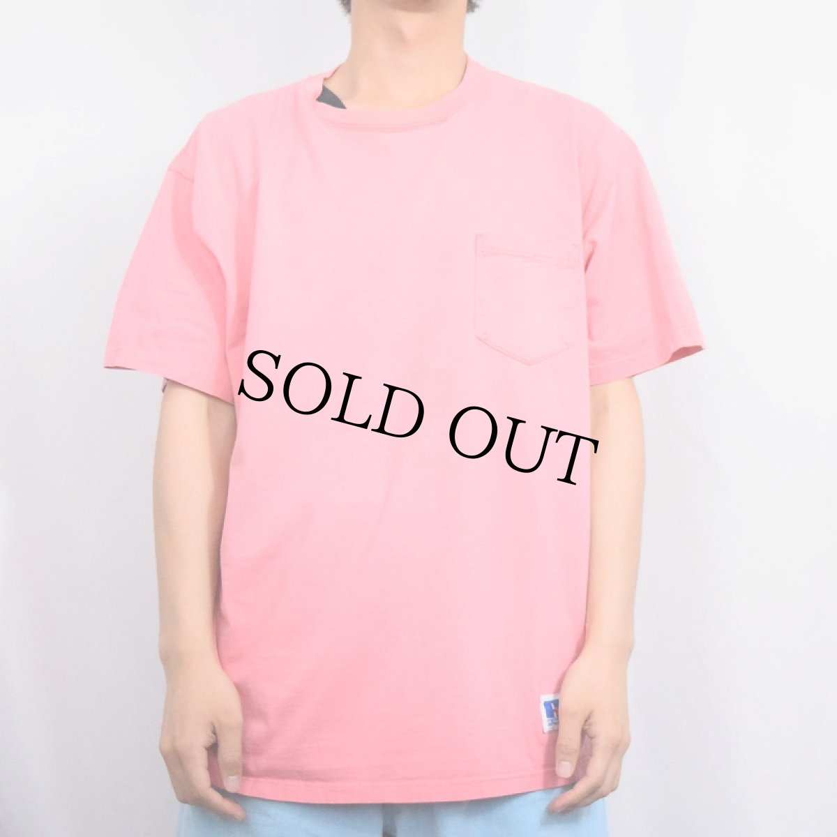 画像2: 90's RUSSELL ATHLETIC USA製 無地ポケットTシャツ XL (2)