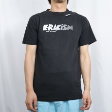画像2: 90's ERACISM USA製 プリントTシャツ BLACK M (2)
