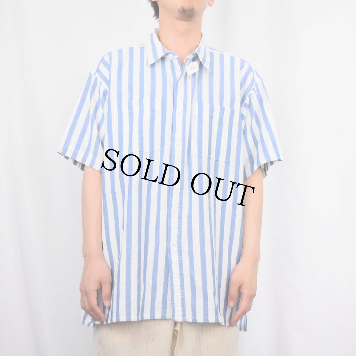 画像2: 90's L.L.Bean USA製 "Cool Weave" ストライプ コットンシャツ XL (2)