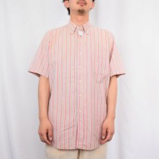 画像2: 90's L.L.Bean USA製 マルチストライプ柄 ボタンダウン シアサッカーシャツ L (2)