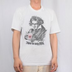 画像2: 90's DANNON YOGURT "Beethoven" 音楽家パロディプリントTシャツ XL (2)