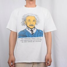 画像2: 90's Albert Einstein 偉人イラストプリントTシャツ L (2)