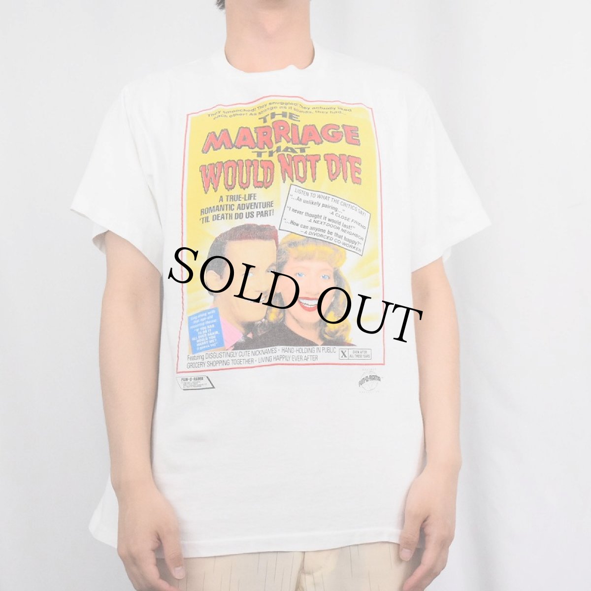 画像2: 80's〜 FUN-O-RAMA MUTT GROENING USA製 "THEMARRIAGE WOULD NOT DIE" イラストプリントTシャツ L (2)