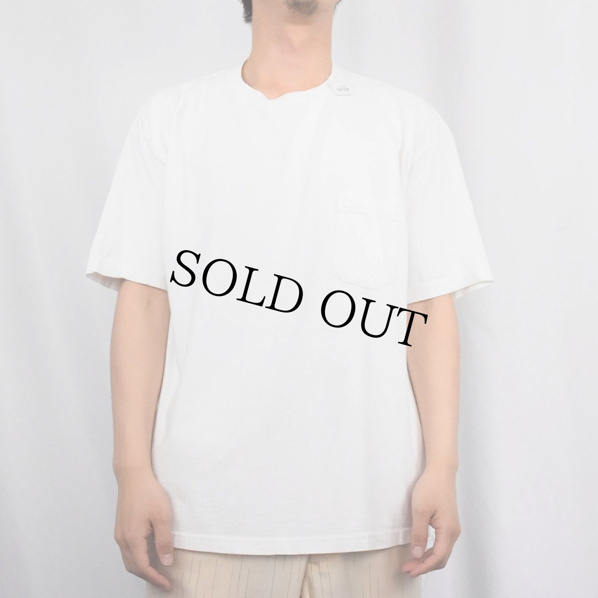 画像2: 90's 無地ポケットTシャツ (2)