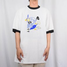 画像2: 90's Tom Drew Photographer "cheese" プリントリンガーTシャツ XL (2)