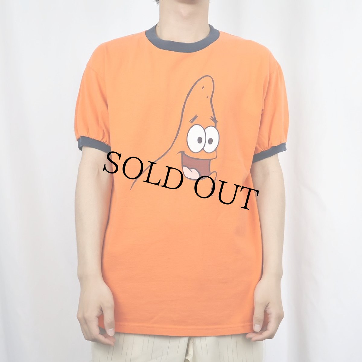 画像2: 2000's Patrick Star キャラクタープリント リンガーTシャツ (2)