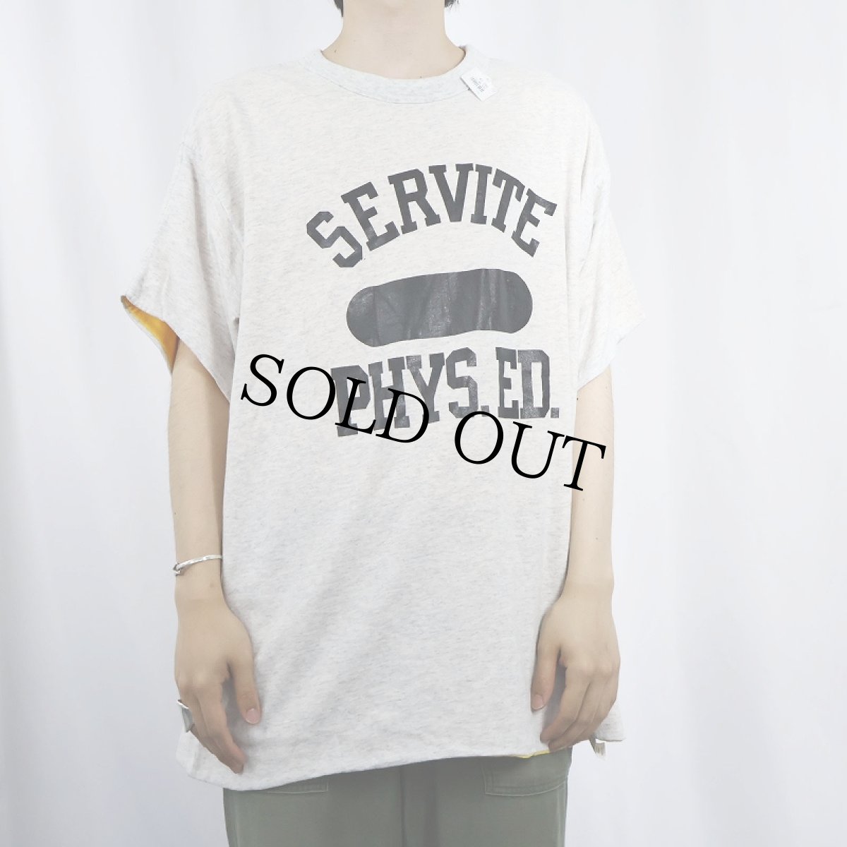 画像3: 80's〜 Merrygarden Athletic Wear USA製 "SERVITE PHYS.ED." ダブルフェイスリバーシブルTシャツ XXL (3)