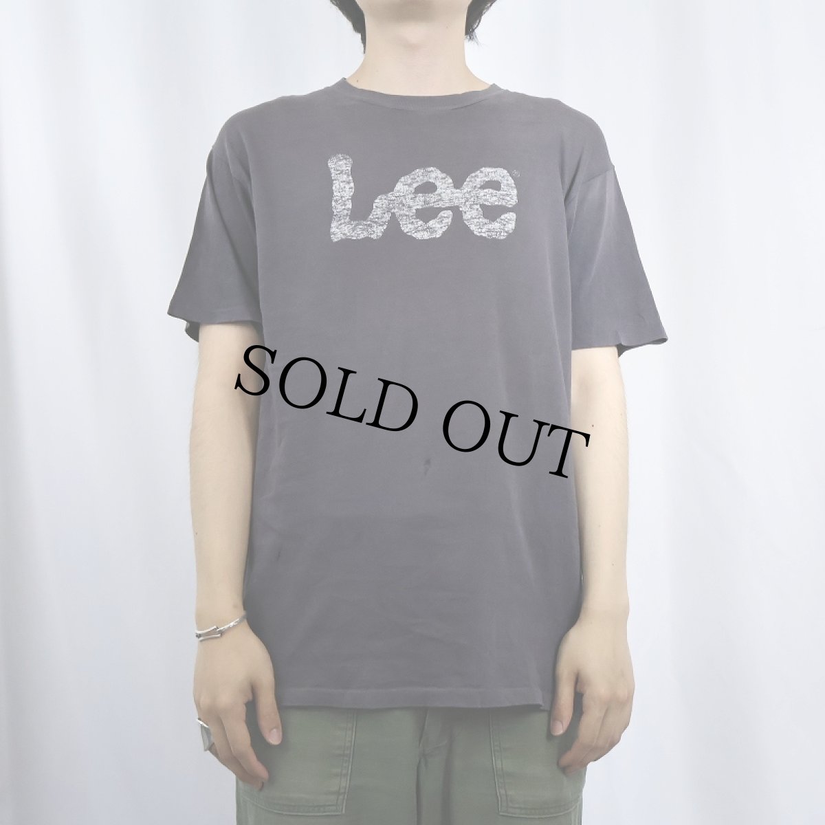 画像2: 80〜90's Lee USA製 ロゴプリントTシャツ BLACK (2)