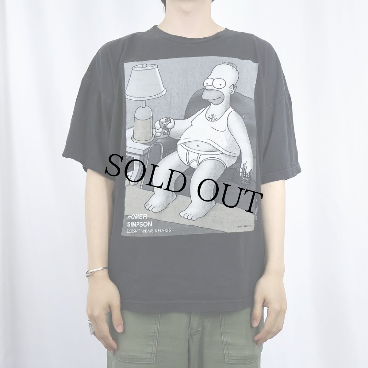 画像2: 00's The Simpsons "HOMER SIMPSONS" キャラクタープリントTシャツ BLACK XL (2)