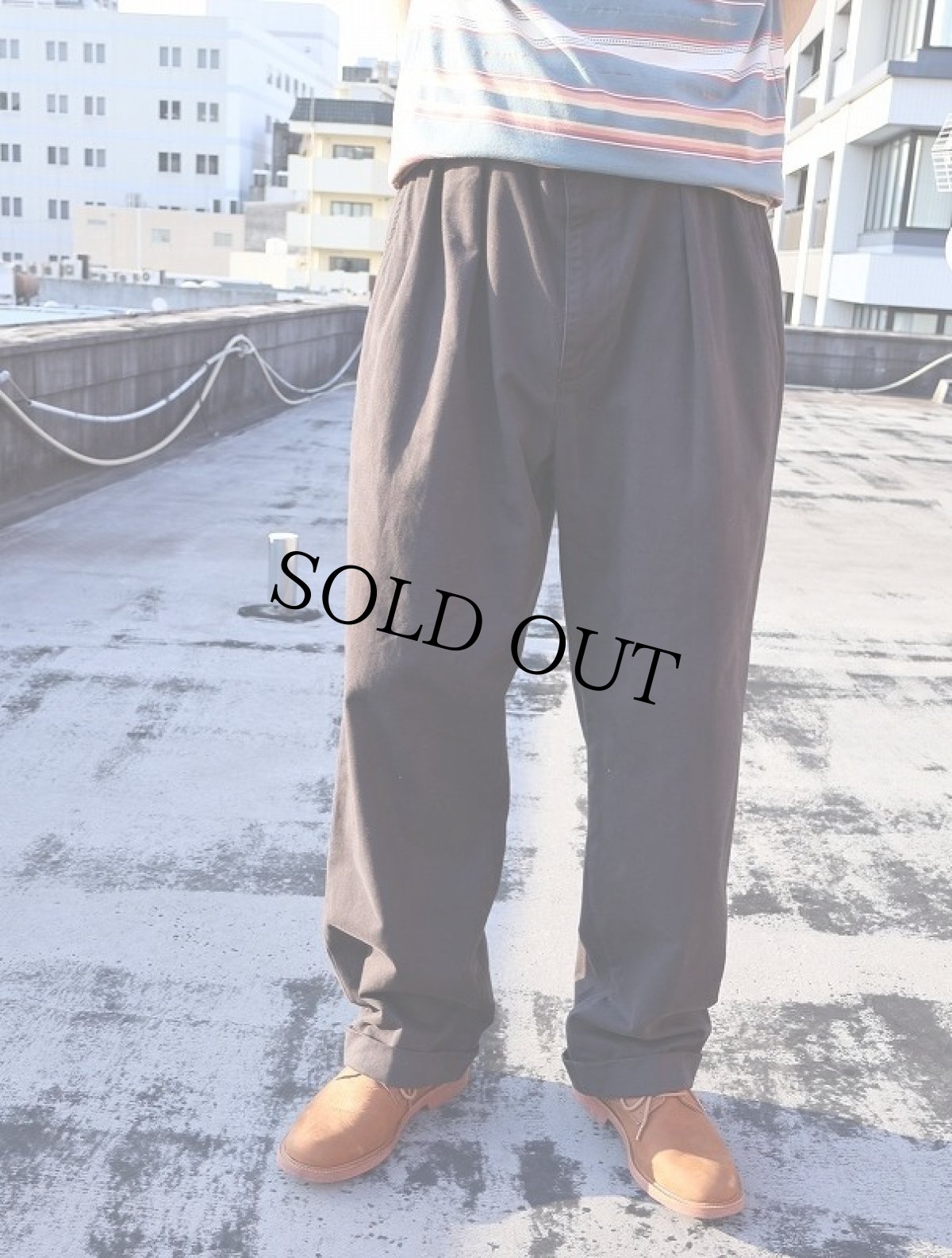 画像2: POLO Ralph Lauren "POLO CHINO" 2タック コットンチノトラウザーズ BLACK W34 (2)