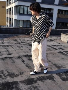 画像1: POLO Ralph Lauren ヘリンボーン織り 2タック コットンスラックス W33 (1)