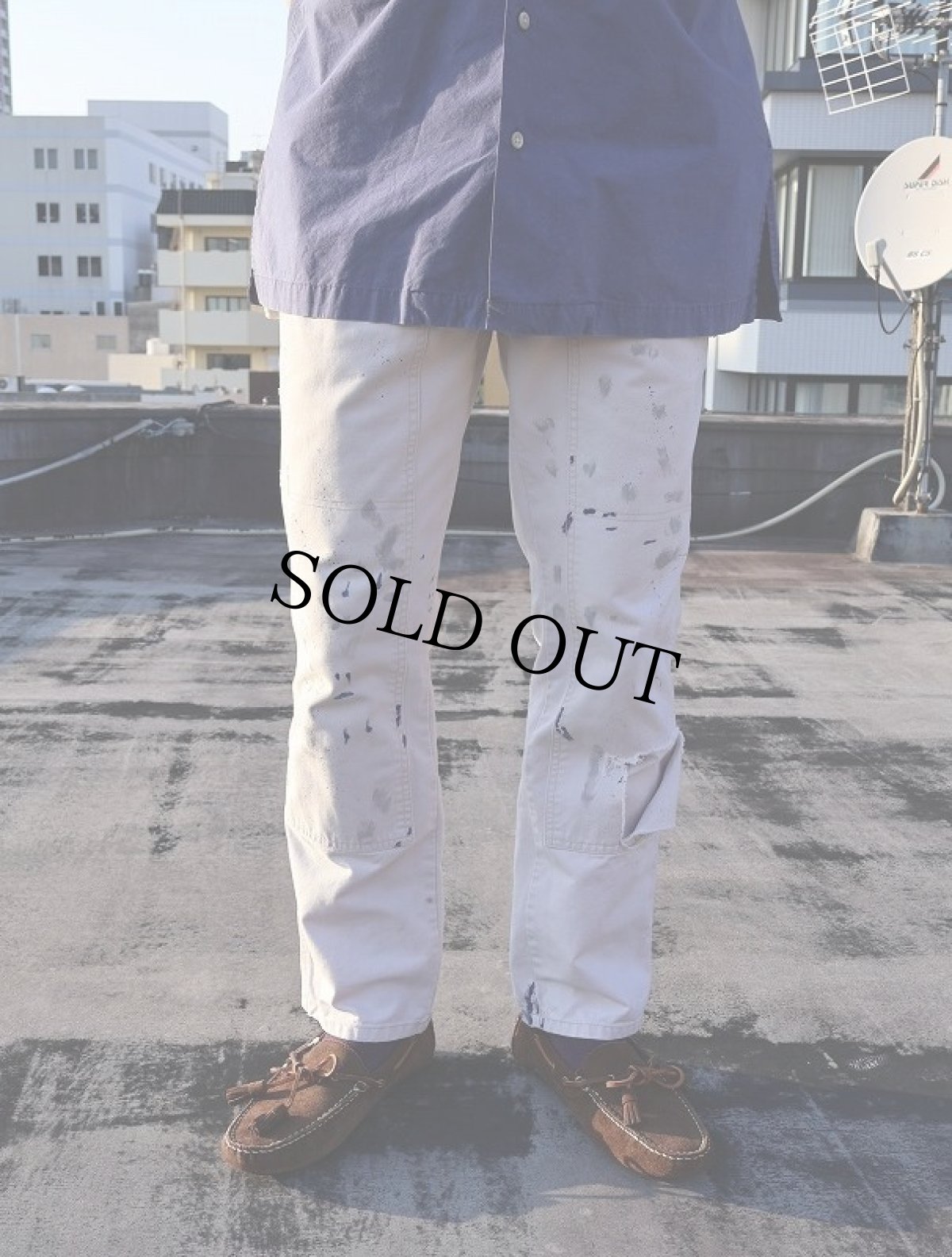 画像4: POLO Ralph Lauren ダブルニー コットンペインターパンツ W31 (4)