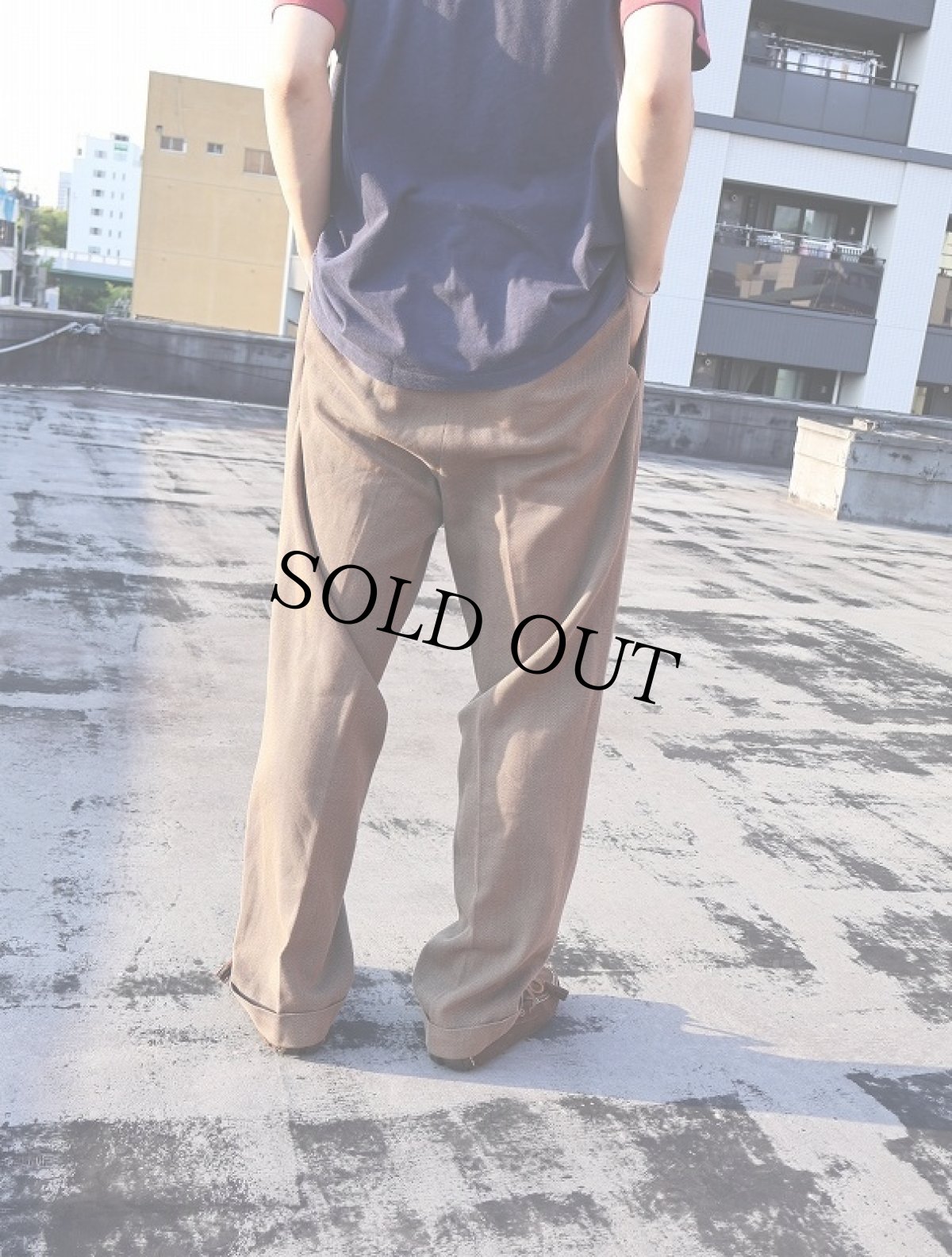 画像4: POLO Ralph Lauren 2タック コットンスラックス W35 (4)