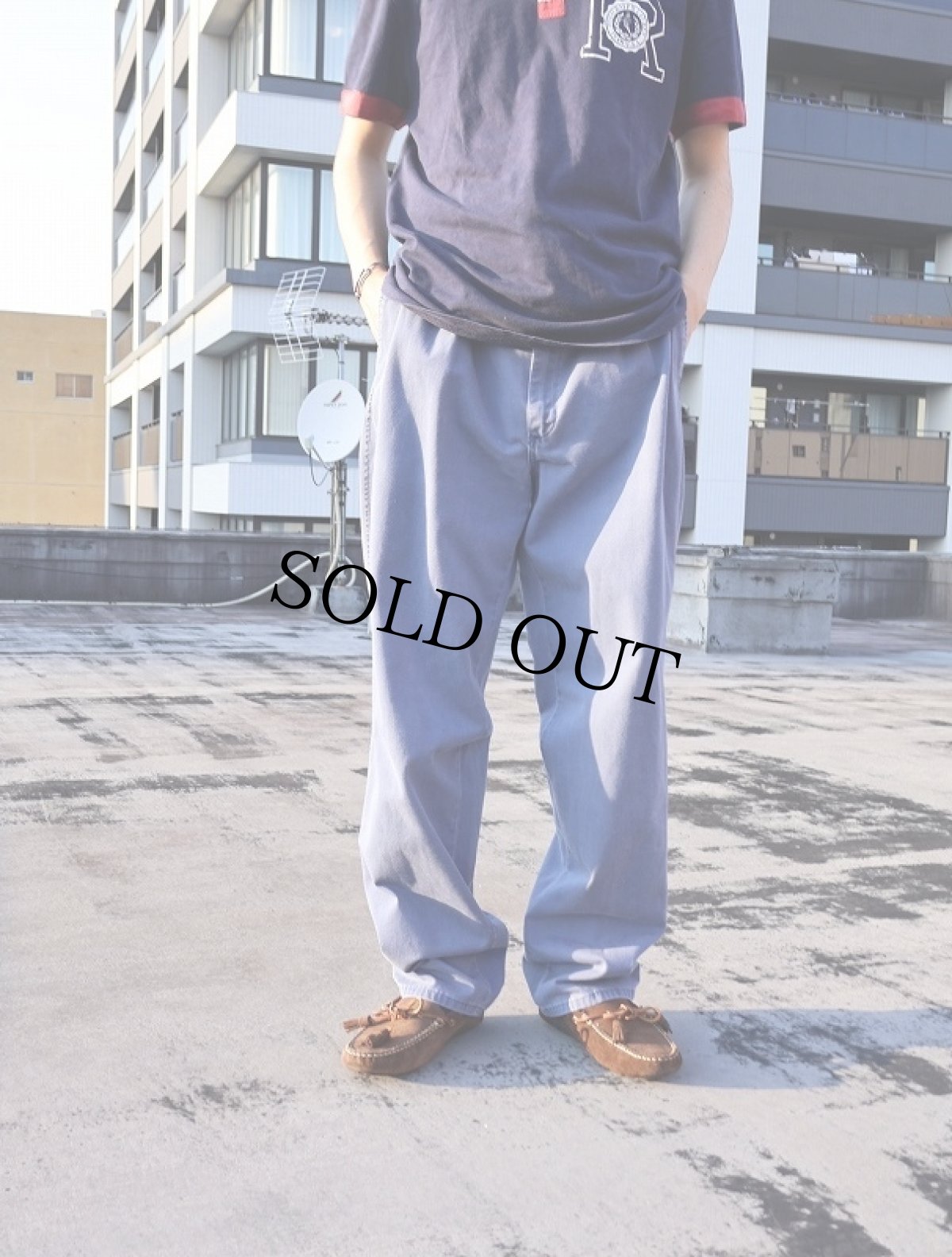 画像2: 90's POLO Ralph Lauren USA製 "POLO CHINO" 2タック コットンチノトラウザーズ W34 (2)