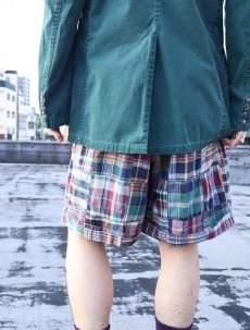 画像3: Ralph Lauren マドラスチェック柄 パッチワーク 2タックコットンショーツ W30 (3)